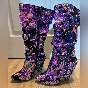 Sexy Sequin Multicolor Boots